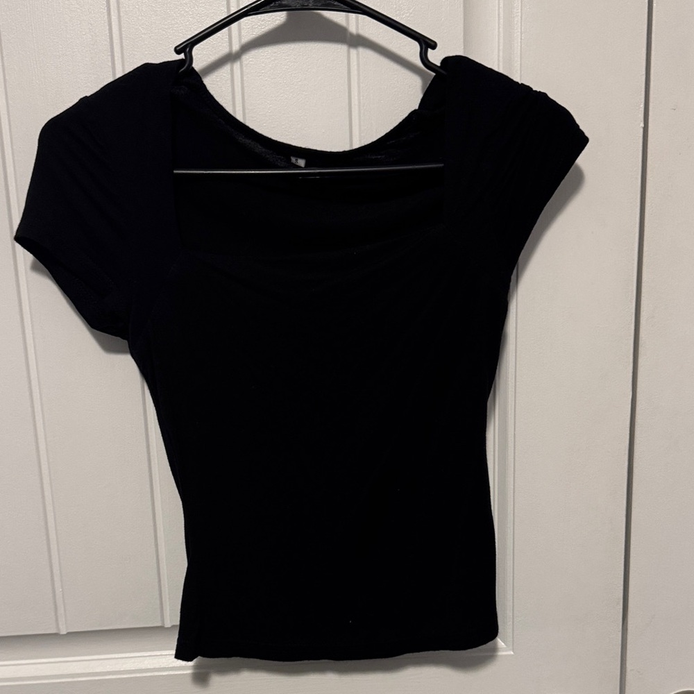 SHEIN Elegant Black Short Sleeve Top